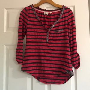 Anthropologie Postmark striped top 3/4 sleeves XS
